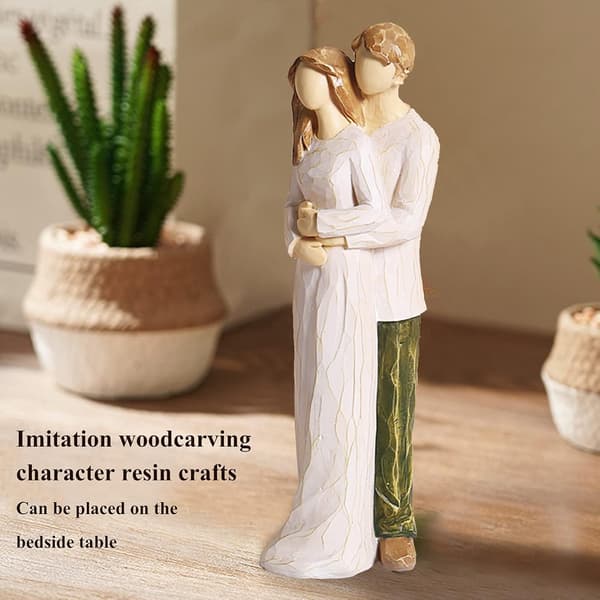 Brudpar Statue Bryllupskake Topper, Brud og Brudgom Figur