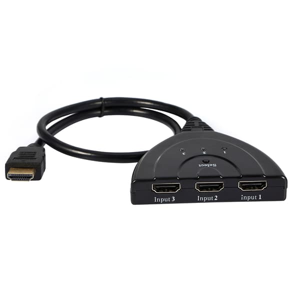Musta 3-porttinen HDMI Multi Display Auto Switch Hub Box Splitter 1080P HD TV -sovitin