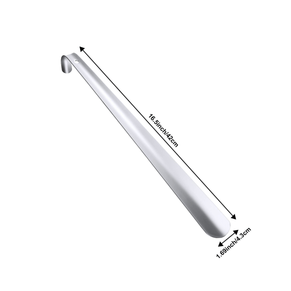 2-pakks skohorn i rustfritt stål, skohorn med lange håndtak