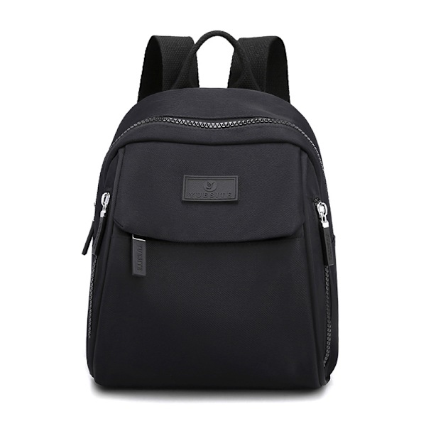 Mini rygsæk til kvinder - Letvægts nylon dagstursrygsæk, afslappet rejsetaske (Trendy & kompakt) Dark black