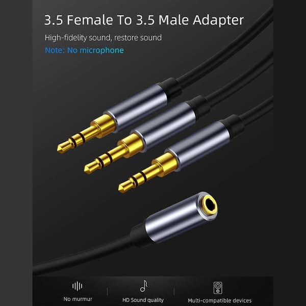 3,5 mm Stereo Lydadapterkabel 26AWG til PC Computer Tablets Hun til 3 Han_tfrf