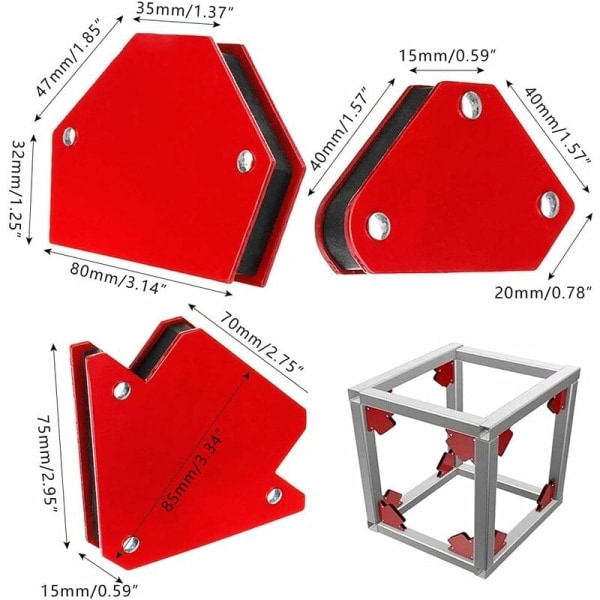 6 st svetsmagnet, magnetisk stödfäste svetspositionerare