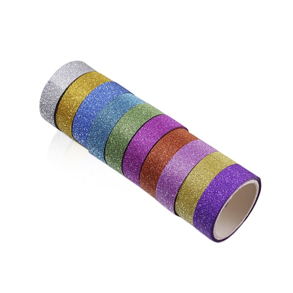 20 rullar Glitter Washi Tape Färgad