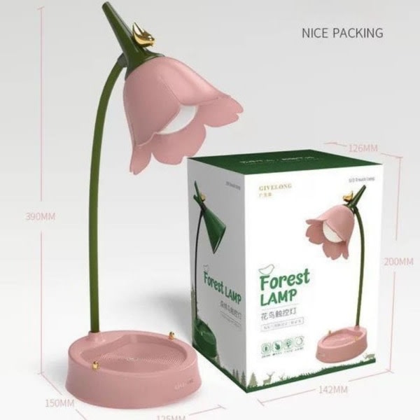 LED skrivebordslampe Læselampe ROSA lyserød