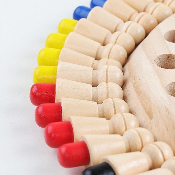Barn Trä Memory Match Stick Schack Kul färgspelbräde Pussel Pedagogisk leksak Förmåga Lärande null none