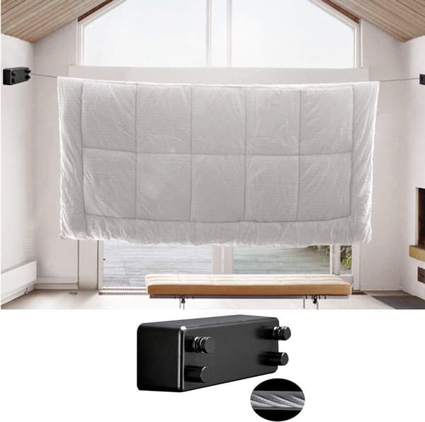 Invisible Clothesline - Artwork for Drying Clothes - ABS Dryer - Aluminum - Adjustable - Double Stainless Steel Cable