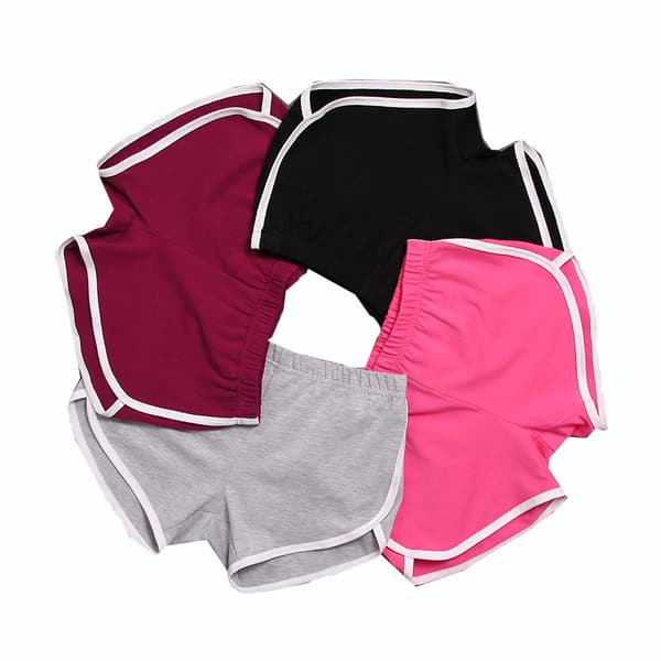 Kvinders atletiske shorts med elastik i taljen til yoga, dans, sommer, sorte L Black L