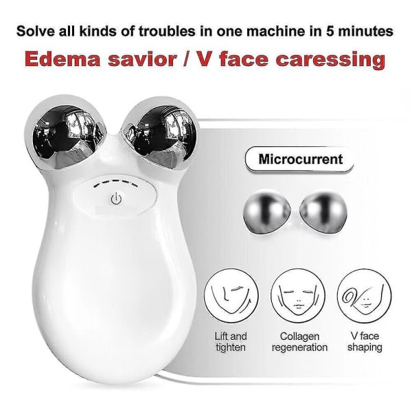 Ems Microcurrent Face Skin Tightening Lifting Device Facial Beauty Machine Pink