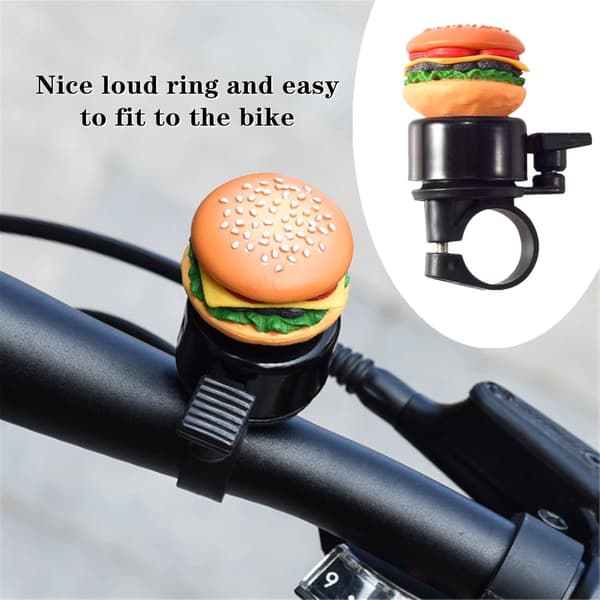 Creative Hamburger Cartoon Bicycle Bell - Scooter Bell - Unique Design - 1 pc.