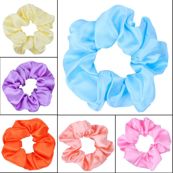 60-pack hårscrunchies, BeeVines silkesatin hårscrunchies, Cur