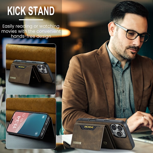 Påsketilbud! Høj kvalitets magnetisk kortholder til iPhone, magnetisk delt mobilcover Kombination-Kaffe Combination-Coffee Combination-Coffee IP15 Pro Max