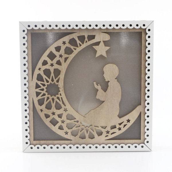 Ramadan-koriste Mubarak Kareem -lyhty LED-valoilla JM01936