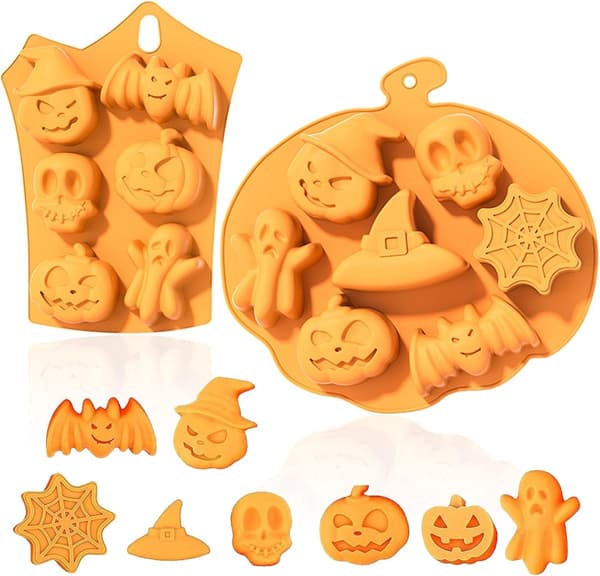 2-pak Halloween græskar silikone bageform, græskar silikoneform, Halloween chokolade slik silikoneform, kan lave slik, kage
