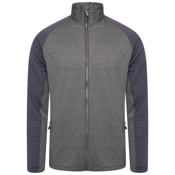 Dare 2B Core Stretch - Miesten täyspitkä vetoketjullinen lämpöpaita, S, Charcoal Grey Marl/Ebony
