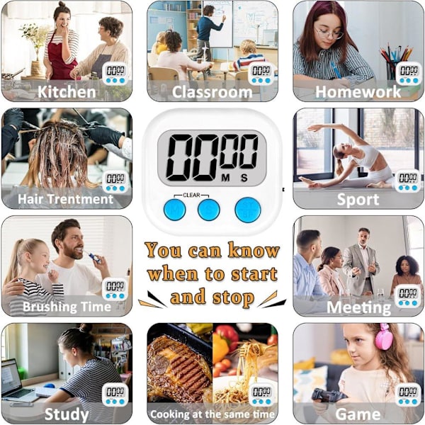 6-pack Digital Visuell Timer – Kökstimer & Klassrumstimer för Lärare och Barn, Skolstart och Matlagning_TF_TF