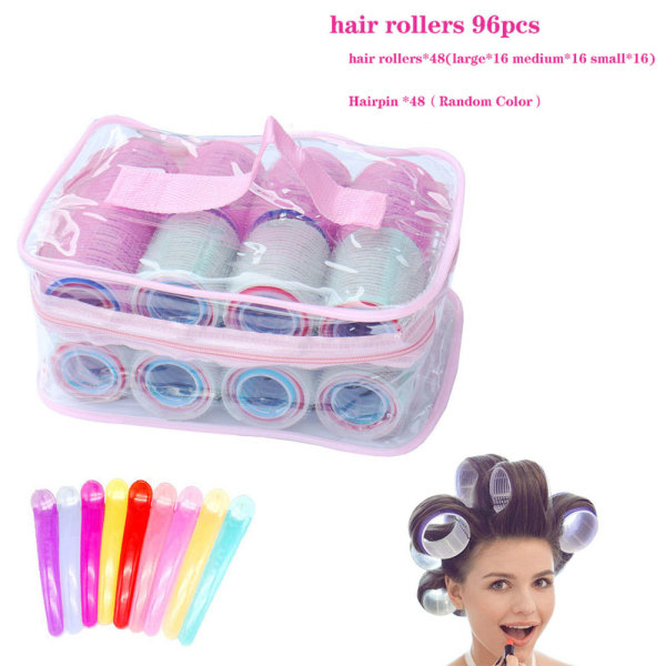 93PCS Self Grip Hair Rollers Set, Large, Medium, Small