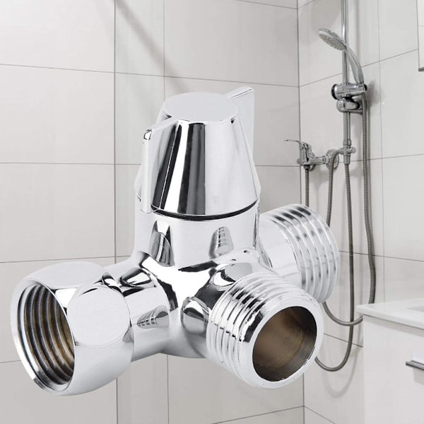 Brusehovedadapter Ventilforbindelse G1/2 3-vejs omskifterventil T-formet - Erstatning til bidetbruser