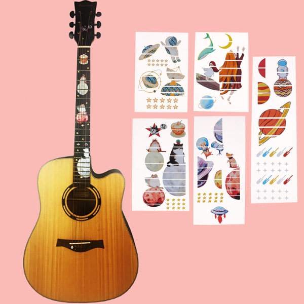 CDQ Rymdpromenad Gitarr Bas Inlay Sticker DIY Dekor Markers A