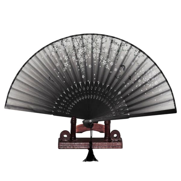 Hand fan, Butterflies, Flowers