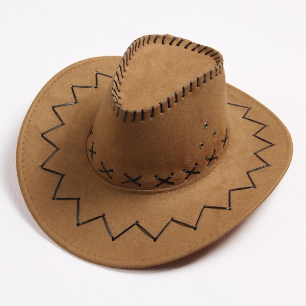 Western cowboyhatt b?jd br?tte utomhus toddler solhatt semester Brun 56-58cm