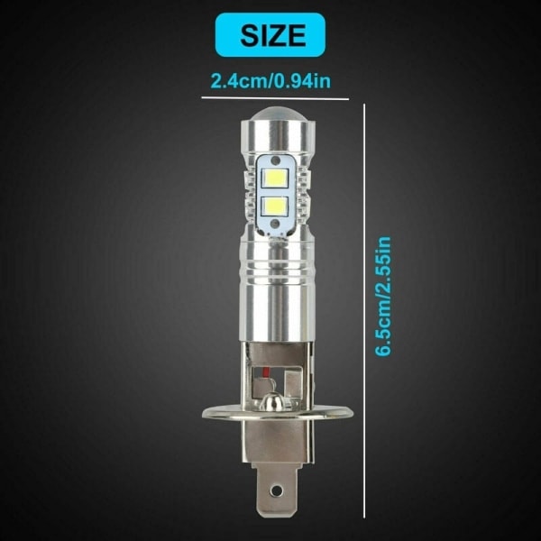 H1 LED-frontlykter 6000k fjernlys og nærlys 100w High Brightr 2 stk - WELLNGS