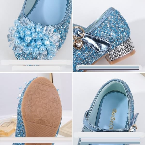 Elsa prinsess skor barn flicka med paljetter silverfärgad 15.5cm / storlek23 15.5cm / size23