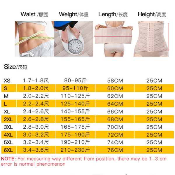 Bukbælte Body Shaping Hollow Åndbart Sportbælte 3XL 3XL