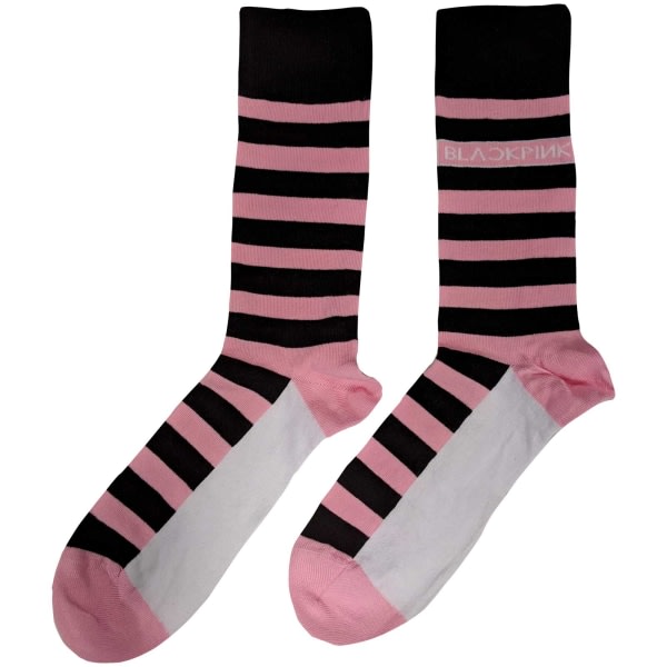 BlackPink Unisex Voksen Stribet Logo Strømper 7 UK-11 UK Rosa/Sort/ Hvid 7 UK-11 UK zdq