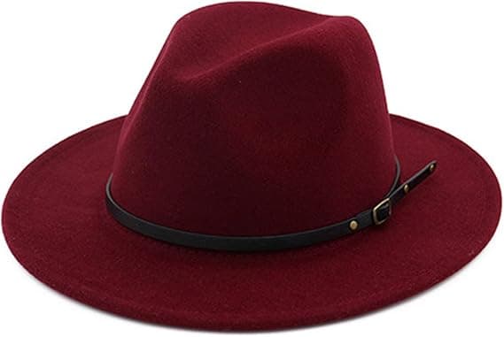 Dame Bæltespænde Fedora Hat Klassisk Bredskyggad Filt Panama Hat_tfrf