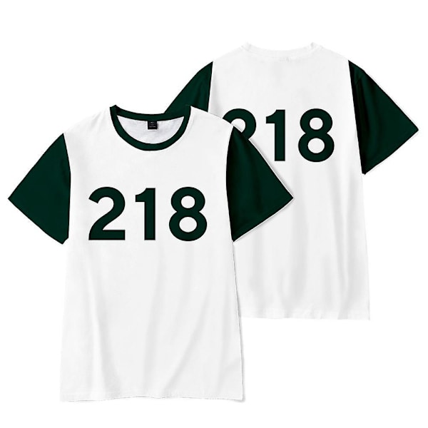 Squid Game Cosplay-set för kvinnor - kortärmad T-shirt och tröjamask, Maskerad 067 L