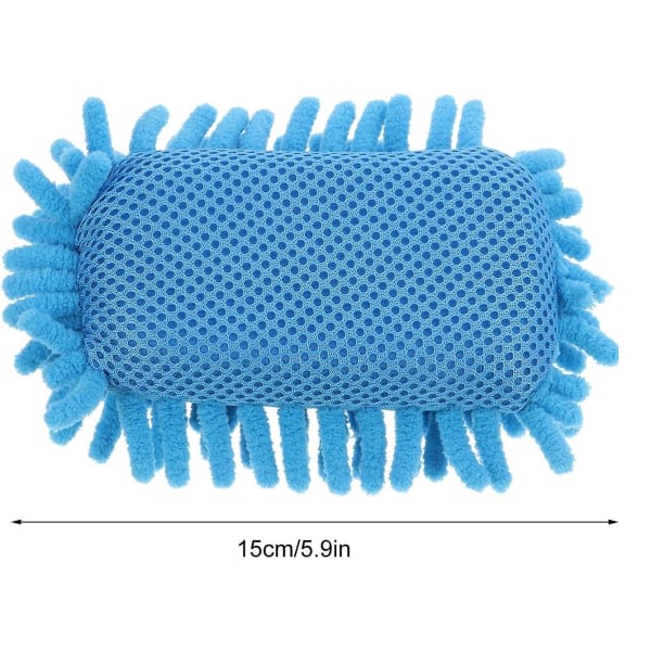 CDQ 2st Microfiber Shag Whiteboard Eraser Car Wash Sponge Mitt Tvättbar Blå-15*11*3.5CM Blå