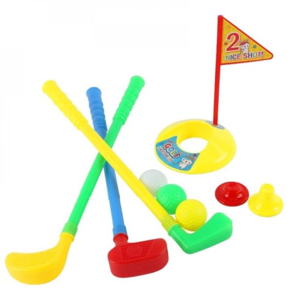 Toddler golfklubbor Set Plast Golf Cart Toy Golf harjoitussetit
