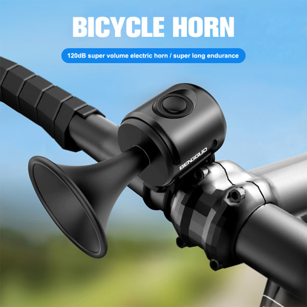 Cykel Elektronisk Høj Horn 120 db Sikkerhed Elektrisk Klokke Politi Bi Sort one size