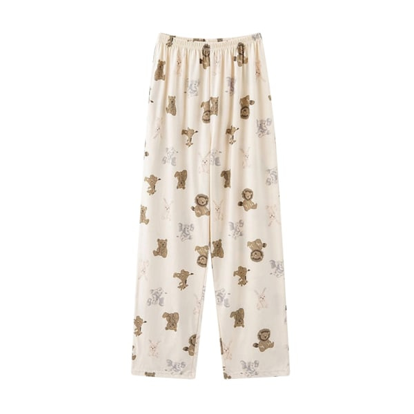 Naisten puuvillaiset pyjama-housut taskuilla. Mukavat ja rennot naiset