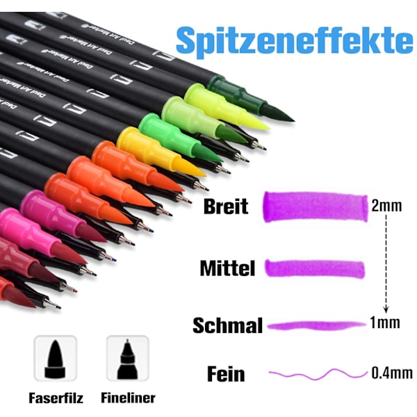 24 Fineliner-penne, Skitse, Skrivning, Journalføring, Håndværk
