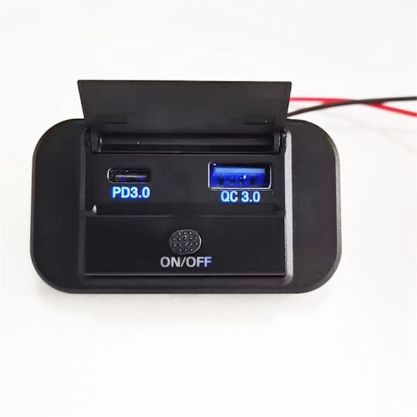 Dobbel hurtiglading USB QC3.0 og PD3.0 RV USB-uttak 12V USB-lader Bil USB-port 12 Volt USB-uttak Tilbehør