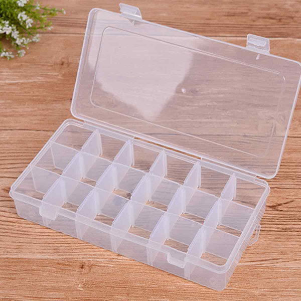 Plastic Box with Movable Compartments, Transparent Storage Box Offers Adjustable Solutions for Versatile Use, Non-Toxic and Portable