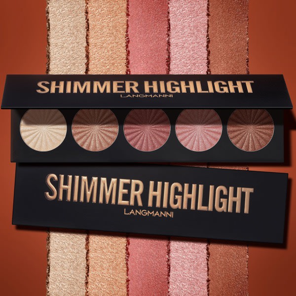 5 farger Smooth Shimmer Highlighter Långvarig Fint Pulver for Kvinnliga Flickor Daglig Makeup default