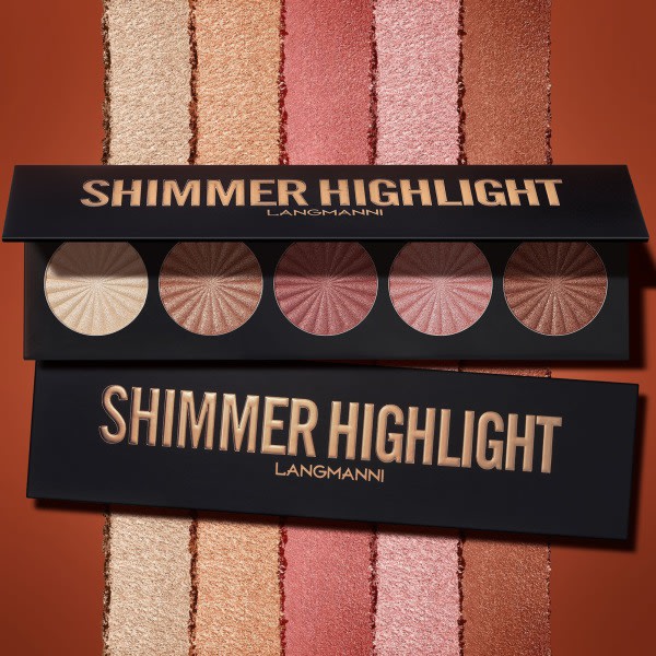 5 färger Smooth Shimmer Highlighter Långvarigt Fint Pulver för Kvinnliga Flickor Daglig Makeup default