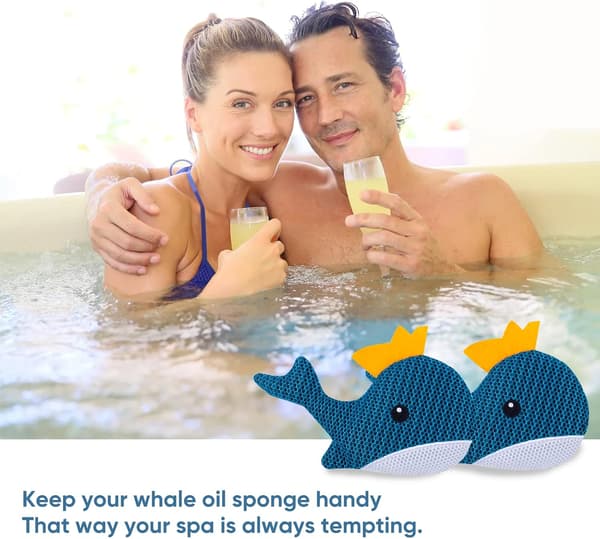 2-pak Spa Svamp Olieabsorberende - Hval - Til Jacuzzi & Swimmingpool