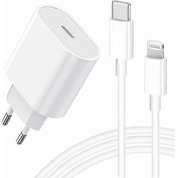 iPhone Hurtiglader USB-C - 20W PD Hurtiglader med 2m USB-C til Lightning-kabel, kompatibel med iPhone 14_tfrf