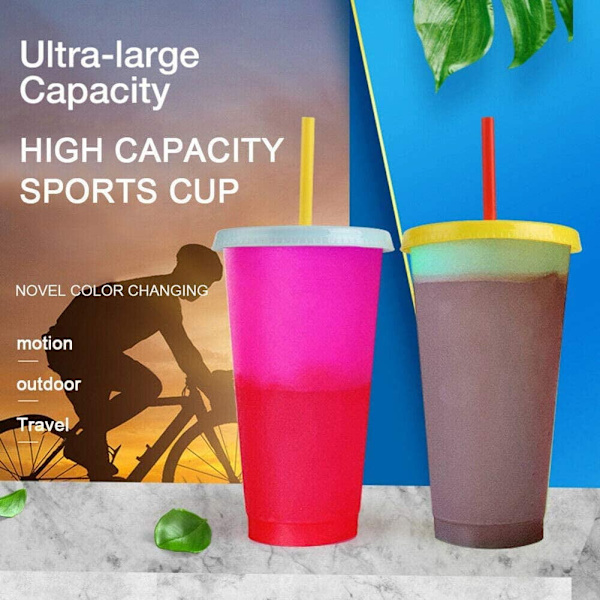Gixusil 5-pack Färgväxlande Muggar, 24oz, Partymuggar