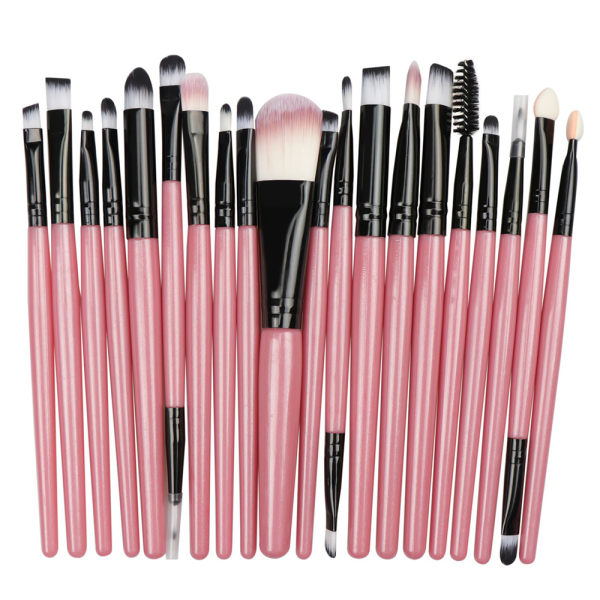 20 st Makeup Brush Blending Face Powder Eye Shadow Brushes Kit Pink +Sort 20stk