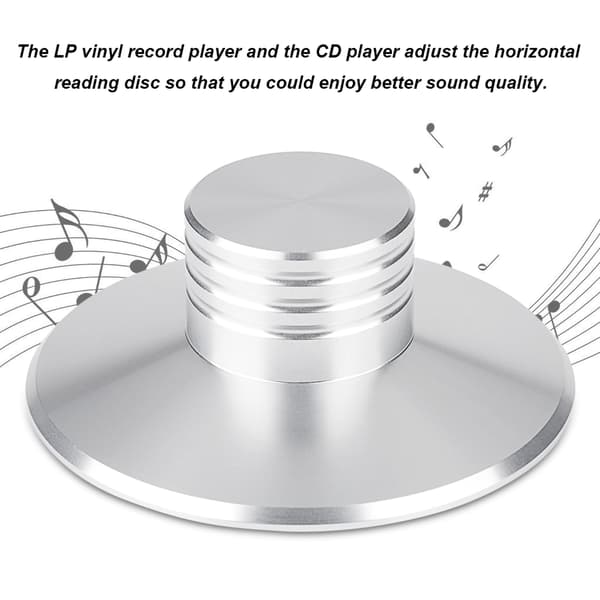 NY Svart Skivviktsklämma LP Vinyl Skivspelare Metall Disc Stabilisator Silver