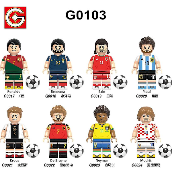 Xp013-020 G0103 0104 G0112 Fodbold Messi Beckham Samlede Byggeklodser Minifigur Legetøj (G0103dragt)