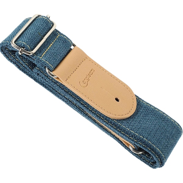 Gitarrband i bomull och linne: 145 cm justerbart gitarrband Akustisk gitarr axelband Mandolinband Tillbehör Blue