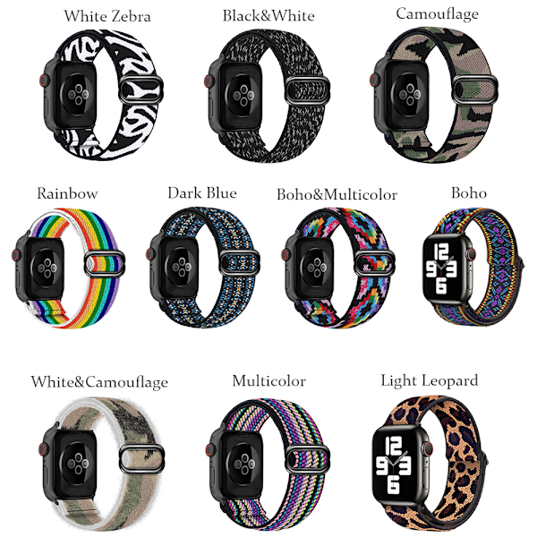 Nylon Loop-armbånd til Apple Watch Light Leopard 42/44mm