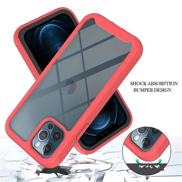 Veske til Iphone 12 Pro Max Bumper Cover Helkroppsskydd Röd null ingen