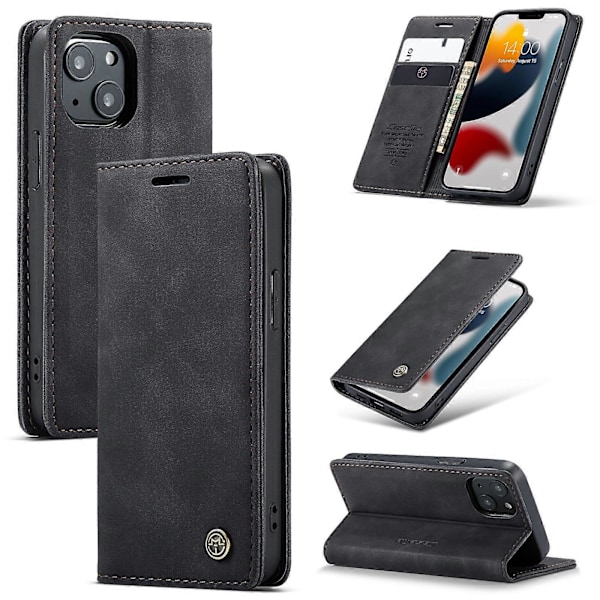 För iPhone 13 mini CaseMe-013 Multifunktionellt Retro Frostat Horisontellt Flip Läderfodral med Kortplats & Ställ & Plånbok