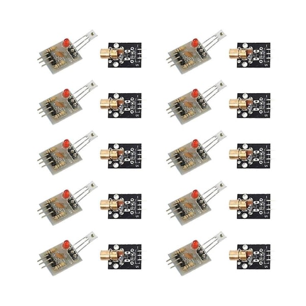 10 par sensormodulkort Laser-modtager sändare, laser-modtager sensormoduler+ky-008 Laser